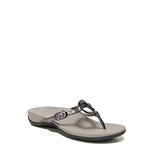 Vionic Women's Rest Karina Backstrap Sandal- Supportive Ladies Slip on Sandals That Include Three-Zone Comfort with Orthotic Insole Arch Support, Medium and Wide Fit Pewter Metal 9 Medium US