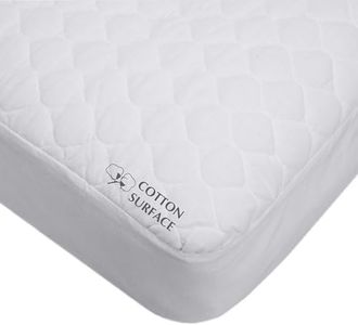 American Baby Company Extra Durable Waterproof Quilted Cotton Crib and Toddler Mattress Pad Cover, White, 28 X 52 X 9 - Vinyl Free