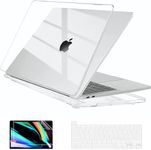 EooCoo Case Compatible with MacBook Pro 13 inch M2 M1 A2338 A2251 A2289 A2159 A1989 A1706 2024-2016 Release, Plastic Hard Shell with Keyboard Cover, Screen Protector - Crystal Clear