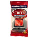 Screen Antibacterial Large Cleaning Wipes - Compuclean - Pack of 40 Wipes