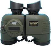 Hooway 7x50 HD Waterproof Military Marine Binoculars w/Internal Rangefinder & Compass for,Bird Watching,Boating and More(Army Green)