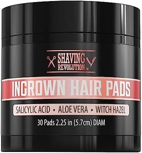 Viking Revolution Ingrown Hair Pads - Remover AHA Treatment for Bikini Area Exfoliator After Shave Women with Aloe Vera, Witch Hazel and Salicylic Acid (30 Pads)