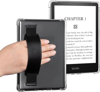 T Tersely Crystal Clear Case Cover with Hand Strap for All-New Kindle Paperwhite (11th Generation-2021, 6.8 inch) or Kindle Paperwhite Signature Edition, Shockproof Thin Silicone Case (Transparent)