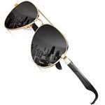 HENGOSEN Aviator Sunglasses with Luxury Carbon Fiber Temple for Men Women, Polarized Pilot Sunglasses Metal Frame (Gold/Grey)