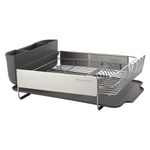 KitchenAid Large Capacity, Fully Size Self Draining Rust Resistatant Satin Coated Dish Rack with Removable Flatware Caddy 20.47-Inch, Gray