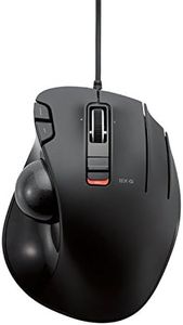 ELECOM EX-G Wired Trackball Mouse, Ergonomic, Thumb Control, Smooth Tracking Roller Ball, 6 Programmable Buttons, Tilt Scroll Computer Mice for PC Mac