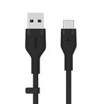 Belkin BoostCharge Flex silicone USB C charger cable, USB-IF certified USB type A to USB type C charging cable for iPhone 16, 15, Galaxy S24, S23, iPad, MacBook, Note, Pixel and more - 1m, black