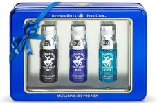 Men's 3 Piece Eau De Toilette Gift Set Designer Cologne Collection by Beverly Hills Polo Club BHPC 0.5 oz 3 count