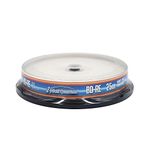 Optical Quantum OQBDRE02WIP-10 2X 25 GB BD-RE Single Layer Blu-Ray ReWritable White Inkjet 10-Disc Spindle