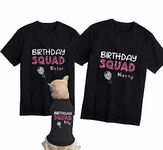 Personalised Birthday Matching T-Shirts Family Squad With Pink Glitter