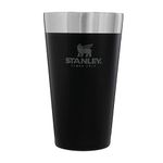 Stanley Adventure Stacking Beer Pint 0.47L - Travel Mug Keeps Beer Cold For 4 Hours - Stainless Steel Beer Mug - Stacks Infinitely - Double Wall Vacuum Insulation - Dishwasher Safe - Matte Black