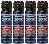 4-Pack Splatter Stream Pepper Spray, 4 oz. Flip Top Canister - Maximum Police Strength 10% OC - Self Defense Non Lethal Personal Safety (4-Pack Stream Pepper Spray)