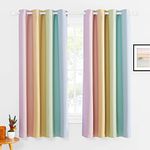 NICETOWN Bedroom Curtains 63 Inches Long 2 Panels- Window Treatment Thermal Insulated Solid Grommet Blackout Curtains/Panels/Drapes for Bedroom/Living Room (Rainbow,Set of 2,52 by 63 Inch)