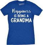 Womens Happiness is Being a Grandma T Shirt Funny Cute Nana Grandmother Gift Funny Womens T Shirts Mother's Day T Shirt for Women Funny Grandma T Shirt Royal M