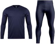 Orbiz Men’s Thermal Underwear Set - Heat-Retaining Long Sleeve Top & Bottoms, Base Layer for Outdoor Activities, Ultimate Warmth Perfect for Winter & Cold Weather (Medium, Navy)