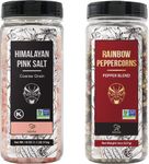 Soeos Himalayan Pink Salt and Rainbow Peppercorn Grinder Refills, 18oz Salt & 8oz Peppercorns, Kosher Seasoning Set for Cooking