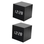 PRETYZOOM 2pcs Table Clock Desk Clock Led Clock Alarm Clock Number Electronic Clock