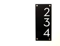 Modern House Numbers, Black Acrylic with White Acrylic - Vertical - Contemporary Home Address -Sign Plaque - Door Number