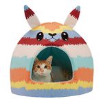 Best Friends by Sheri Novelty Pet Hut, Covered Domed Cat and Dog Bed, Washable Microfiber, Pinata