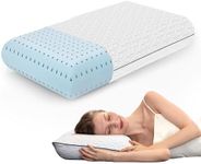 Vaverto Gel Memory Foam Pillow -Standard Size - Ventilated, Premium Bed Pillows with Viscose Made from Bamboo Pillow Cover, Cooling, Contoured Support, Orthopedic Sleeping