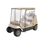 Classic Accessories Fairway Travel 4-Sided 2-Person Golf Cart Enclosure, Tan