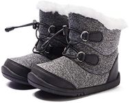 BMCiTYBM Toddler Winter Snow Boots Boys Girls Cold Weather Baby Faux Fur Shoes (Infant/Toddler/Little Kid), C/Black, 18-24 Months Toddler