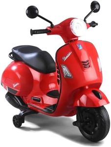 SHAKYA WORLD Vespa 12v Battery Operated Rechargeable Ride-On Scooter for Girls and Boys || 1 to 6 Years Kids Scooty (Red & Black Color)