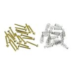 KAISH 20-Pack Stainless Steel American #6-32 Single Coil Pickup Screws with Springs for Stratocaster/Telecaster Gold