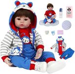 SYP Reborn Baby Doll 24 Inches / 60 cm Soft Silicone Vinyl Reborn Baby Toddlers Boy Lifelike Handmade Reborn Baby Boy Toy Reborn Baby Dolls Like Real Baby Birthday Gifts Reborn Baby