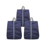 LOTA Shoe Storage Organizer Bags Set, Water-Resistant Nylon Fabric with Sturdy Zipper for Traveling (Navy Blue- 3 Piece)