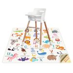 High Chair Splash Floor Mat, 43.3″Waterproof Washable Anti Slip Splash Mat with No Layering Design, Baby Mess Mat for Art/Crafts/Painting/Playtime