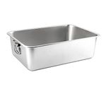 SECRET DESIRE Cat Litter Box Stainless Steel Large Open Top Pet Litter Tray Cat Sand Basin 60X40X10Cm W Handle