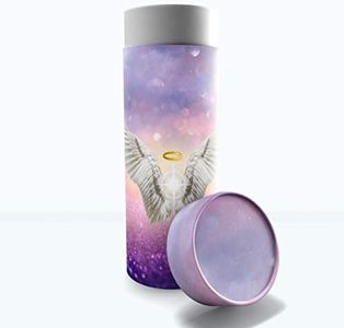 Guardian Angel (Pink) Scattering Tubes for Human Ashes TSA Approved Scattering Urn and Eco-Friendly Biodegradable Urns for Human Ashes & Biodegradable Urn for Burial at Sea