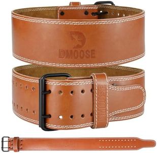 DMoose Belt for Weightlifting Genuine Leather for Men and Women, 4 Inch Wide, Adjustable Buckle, 5MM Thick for Weightlifting, Workout, Gym, Squat, Deadlift, Great Lower Back Support (Brown XXL)