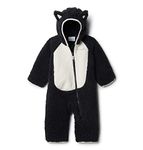 Columbia Infant Foxy Baby Sherpa Bunting, Sherpa Pile Sleeper, Black/Chalk, 3/6