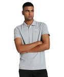 Puma Men's Solid Slim Fit T-Shirt (680817_Cool Mid Gray S)