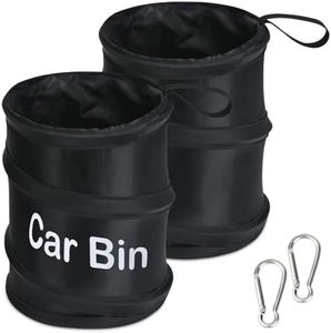 URAQT Bote de Basura para Coche, 2Pcs Plegable Papelera para Auto, Caja de Almacenamiento Colgante Impermeable Portátil 100% a Prueba de Fugas, Contenedor de Basura Pequeño, Negro