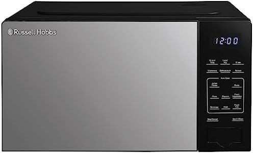 Russell Hobbs Touch Control Digital Solo Microwave 20L 800W in Black with 10 Power Levels, 6 Auto Cook Menus, Defrost Control, Clock & Timer RHMT2005B