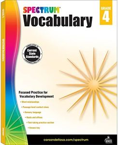 Spectrum Vocabulary Grade 4 Workbook, Ages 9 to 10, Grade 4 Vocabulary, Reading Comprehension Context Clues, Word Relationships, Sensory Language, Roots and Affixes - 160 Pages