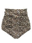 RELLECIGA Women's Leopard High Waisted Ruched Bikini Bottom Size XXX-Large