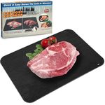 AKOZLIN Fast Defrosting Tray Aluminum Defroster Thawing Plate Rapid Frozen Defrosting Board Defrost Thawing Tray for Beef Pork Lamb Chicken Up to 3 Times 9.06" × 6.5" × 0.08" Black