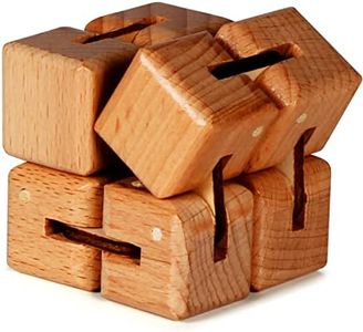 BUNMO Wooden Infinity Cubes - Large Infinity Cube Fidget Toy | Eco-Friendly Beechwood Fidget Cube, Fidget Toys, Easter Basket Stuffers for Adults | Easter Basket Stuffers for Teens