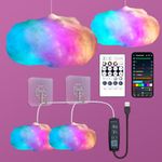 Lichaser RGB Cloud Led Lights with 2.4G Remote and Bluetooth APP Changing Color into Rainbow Cloud, Lightning Cloud,etc. Cool Cloud LED Lights for Wall Room Home Bedroom Decor (2, 60CM)