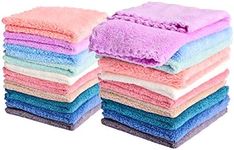 Kyapoo 20 Pack Baby Washcloths Microfiber Coral Fleece Extra Absorbent and Soft for Newborns, Infants and Toddlers