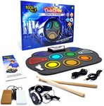 Rock And Roll It – CodeDrum. Roll Up Portable Drum Set for Kids & Adults. Electronic Silicone Rainbow Drum Pad | Headphones | Pedals | Drum Sticks | Play-By-Color Rhythm Booklet Included