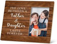 SRADMO The Love Between a Father and Daughter Lasts Forever Picture Frame,Father and Daughter 10×8 inch Wooden Tabletop Photo Frame for Birthday Father's Day,Memorial Dad Gifts from Daughter