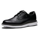 FootJoy Men's Traditions Blucher Golf Shoe, Black/White, 11