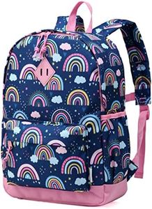 Toddler Backpack for Kids,VASCHY Cute Lightweight Water Resistant Preschool Girls Backpack for Kindergarten Little Girls Bookbag Blue Rainbow