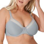 Bali Women's One Smooth U Ultra Light Illusion Neckline Underwired Bra, Crystal Grey, 34DD