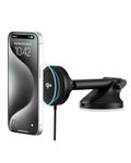 iOttie Velox Qi2 Mini 15W Wireless Charger Car Mount - Dash & Windshield Car Phone Holder - MagSafe Compatible iPhone Mount for Qi2 Smartphones (iPhone 12, 13, 14 and 15) - Car Charger Included